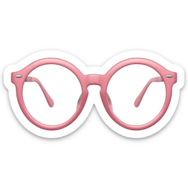 Rose pink glasses, Oval type shaped. sticker
