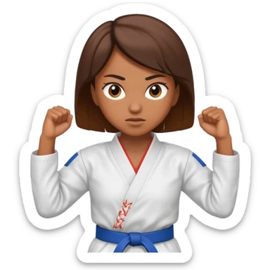 karate lady sticker