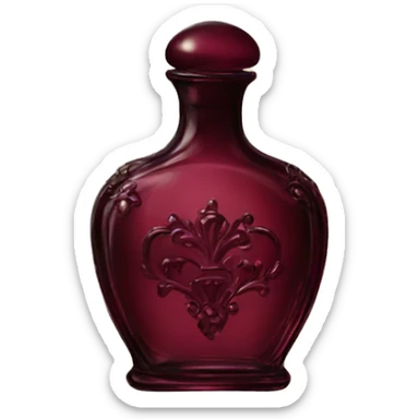 Burgundy glass Victorian perfume bottle  sticker