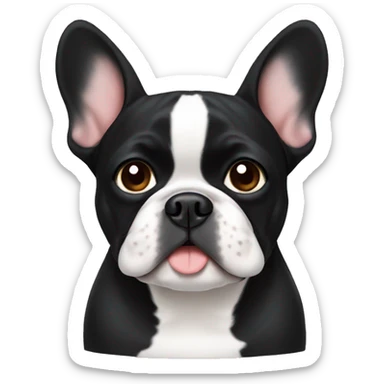 Black French bulldog  sticker