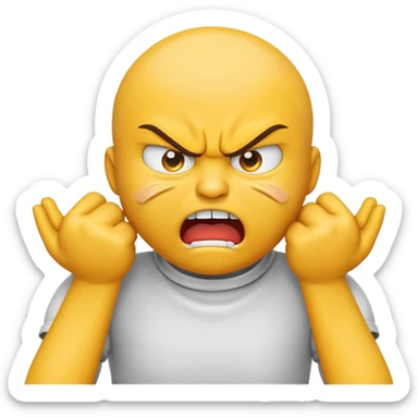 round emoji angry face with hands choking the neck sticker