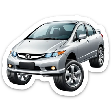 Honda civic with giant wheels  sticker