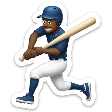 Guy swinging a baseball bat sticker