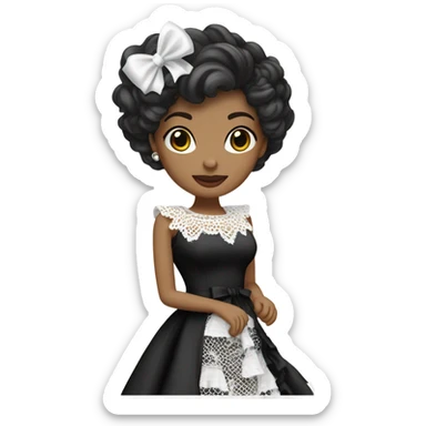 Coquette white and black sticker