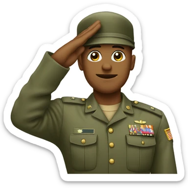 real soldier saluting sticker