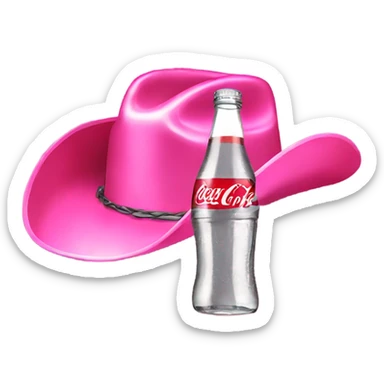Diet Coke pink cowboy hat sticker