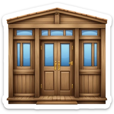 doors and balcony made out of wood sticker