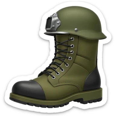 Military boots helmet rifle  sticker