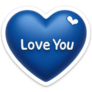 Dark Blue heart with the words Love You Ry in the middle  sticker