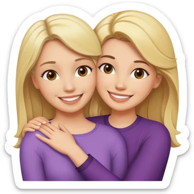 Blondynka przytulająca się do brunetki sticker