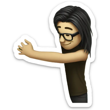 Skrillex hugging a tree sticker