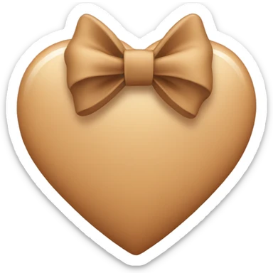 tan heart with a bow on the right side sticker