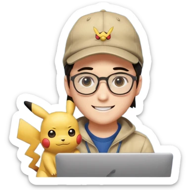 gere emoji do Ash Ketchum o personagem de Pokemon de tiferentes tipos se basenado no do whatsapp mais com um toque de programdador  sticker