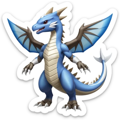 Shiny Koraidon-Latios-Marowak-Gabite-Fakémon-hybrid-creature (full body)  sticker