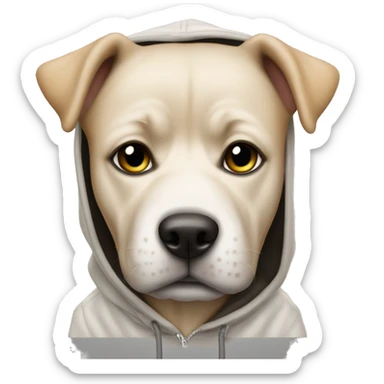 Dog wesring a hoodie sticker