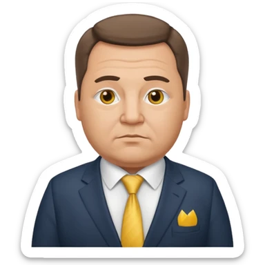 A middle-aged Ukrainian man in a suit and a bit overweight sticker