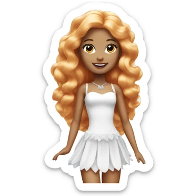 White Barbie fairy ginger sticker