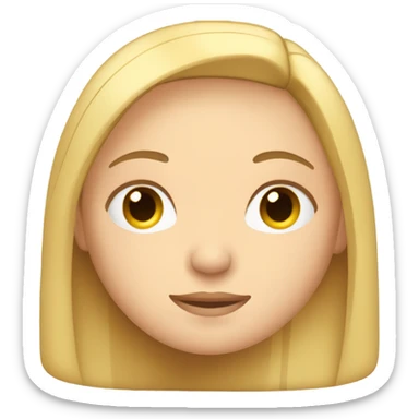 Long straight blonde hair girl eyes closed sleeping sticker