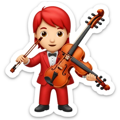 Chili pepper playing the violin without the body sticker