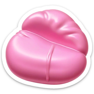 Cinematic Realistic Opaque Pink Slime, smooth and buttery with a pastel pink hue, ultra-glossy with a soft sheen, subtle folds and ridges forming as it moves, reflecting gentle highlights, glowing with a delicate, creamy texture, evoking a sense of playful satisfaction. sticker