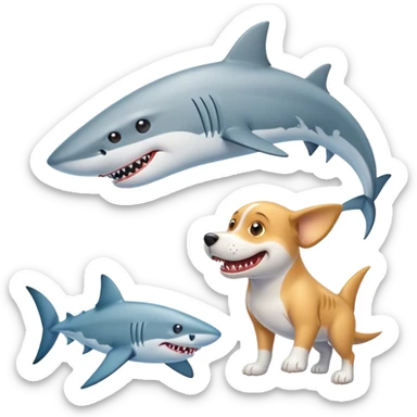 Köpek baligi ile köpek sticker
