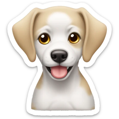 Perrita blanca  con ojos cafés pequinés c sticker