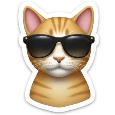 Cat with sunglasses sticker