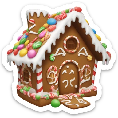 Candy gingerbread house sticker