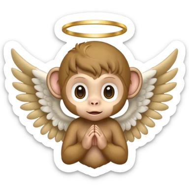Baby monkey angel  sticker