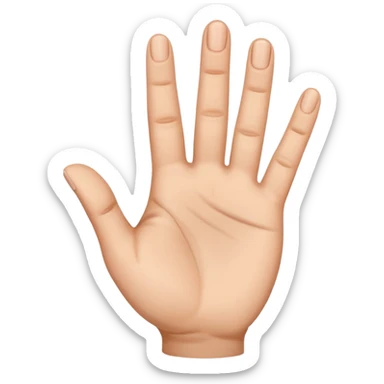 Fingering hand emoji of the palm side of the hand with the first and fourth finger are folded down, second and third finger are extended together touching each other  sticker
