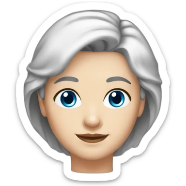 White 63 yrs old woman dark brown hair blue eyes with rose T-shirt sticker