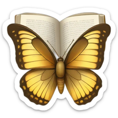 Papillons qui sort d'un livre sticker