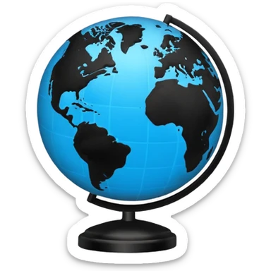 Silhouette of a  globe sticker