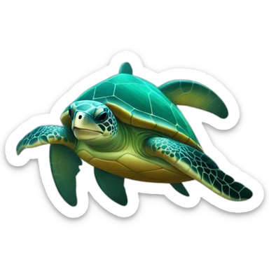Sea turtle dolphin sticker