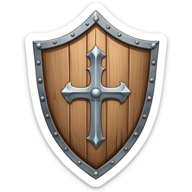 Shield, medieval, wooden but parts are metal sticker