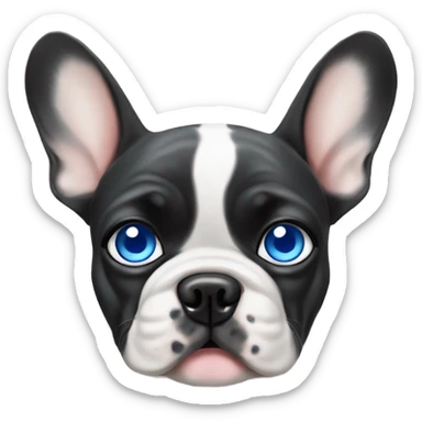 Merle French bulldog with blue eyes  sticker