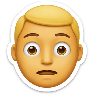 a yellow male emoji with a closed mouth sticker