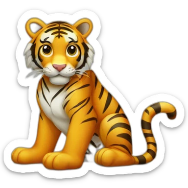 Tiger top of table  sticker