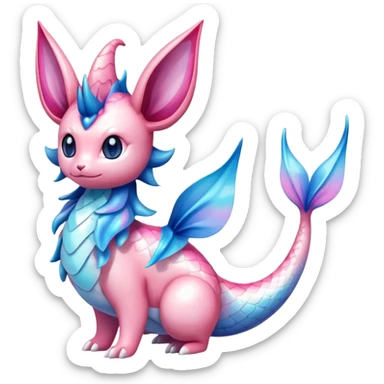 Colorful Sylveon-Vaporeon-Milotic-hybrid sticker