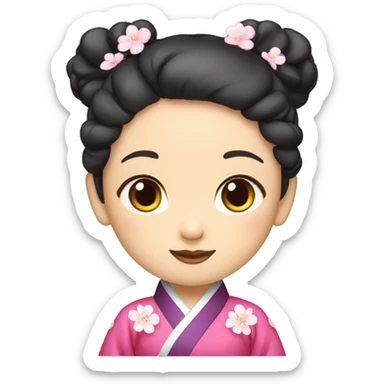 girl wearing hanbok sticker