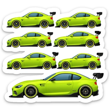 Emoji pack for R2 motorsport company, drift builds, motorsport parts, lime theme, just text sticker
