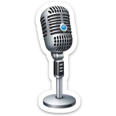 Create a glamorous and vibrant emoji that represents pop or stage vocal performance. The design should feature an empty stage with concert lighting. Include elements like an iconic stage microphone with a sparkling, rhinestone-studded microphone stand, set on a red carpet, a celebratory firework display in the background and a ribbon of musical notes flowing around the scene to symbolize the performance's energy. Use bright colors like gold, red, and silver to emphasize the excitement and glitz of the pop vocal world. The background should be transparent. sticker