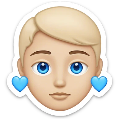 emoji face blue hearts instead of eyes sticker