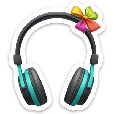 Cute bow on headphones  sticker