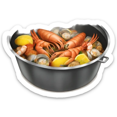 seafood boil with seasoning sticker