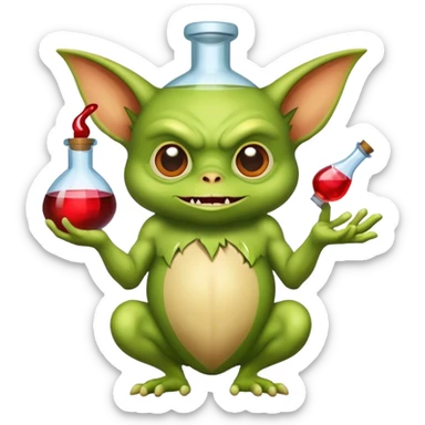 Gremlin with a potion bottle sticker