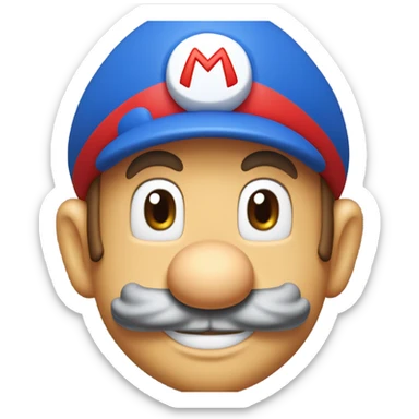 Super Mario bros emoji Mario only head sticker