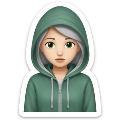 Jade wearing a hoodie sticker