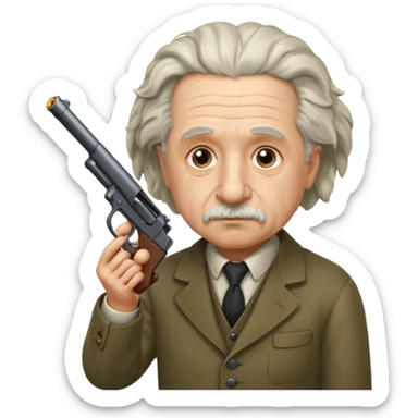 Albert instine shooting a gun sticker