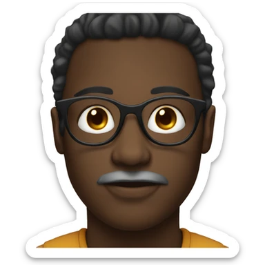 a black pather face with spects sticker